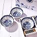 BOSILI Chinese Blue and White Ceramic Rice Bowls and Chopsticks Set of 4 for Soup Snack (4 Pieces)