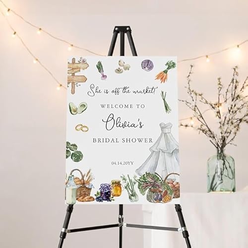 Custom Off The Market Farmer’s Bridal Shower Welcome Sign, Fresh