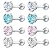 Produktbild ZeSen Jewelry 4 Paar glänzende Zirkonia Chirurgenstahl-Bolzen-OhrRingee Tragus Helix Conch Piercing Cartilage Sets (2) 3mm Herz * 4 Paare
