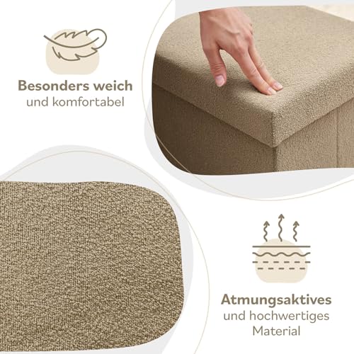 Laleni Sitzbank mit Stauraum Teddy Sitzwürfel Spielzeugtruhe 41x31 cm Taupe – Ansicht 4