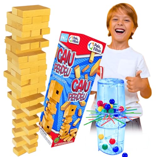 Kit jogos infantil educativos pedagogicos Jogo de tabuleiro Tira Vareta Tubo Pega Varetas presente b