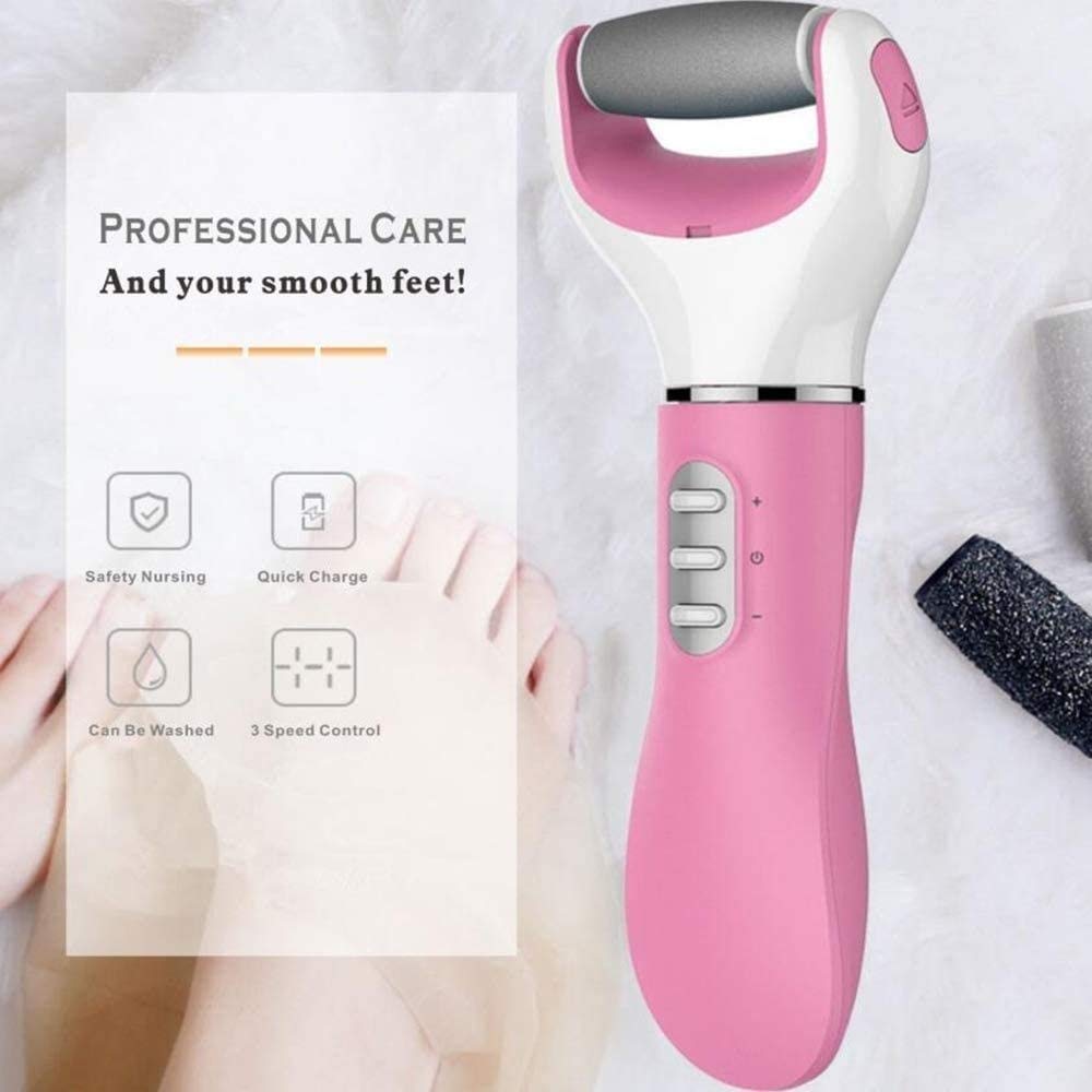 Foot File Elettrico Callus di rimozione Ricaricabile, Portatile Callus Morte della Pelle di rimozione Duro Incrinato Secco Pedicure Pelle Strumenti (Color : White)