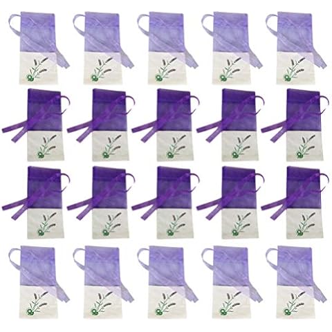 Wakauto 20 Stück Lavendelbeutel Leer,Lavendelbeutel Baumwolle 15 x 7.2 x 0.2cm Cover
