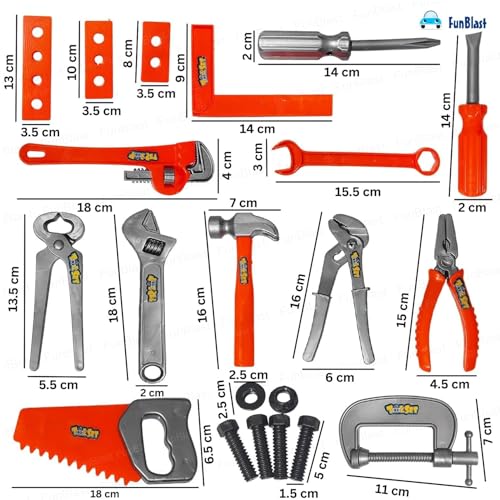 Image of FunBlast Tool Kit Set Toy for Kids, Set of 22 Pcs; Little Engineer Tool Kit Toys, Pretend Play Toys for Boys, Role Play Toys for Toddlers, Learning Toy for Boys, Children (Multicolor)