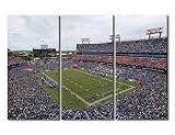 TUMOVO 3 Pieces Nashville Modern Home Decor Nissan Stadium Canvas Wall Art for Bedroom, Football Field Skyline Posters and Prints, Painting Picture Office Wall Decor Framed Ready to Hang(60" Wx40 H)