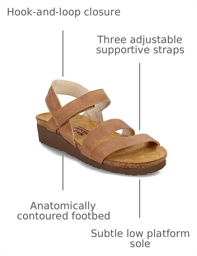 Image of NAOT Kayla Women's Sandals - Supportive 3-Strap Design with Backstrap, Cork & Latex Footbed - Arch Support - Travel-Friendly Comfortable Walking Sandals for All-Day Wear