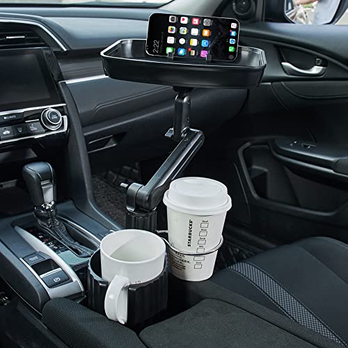 Expansor de portavasos para auto JSCARLIFE 2 en 1 con bandeja desmontable miniatura 6