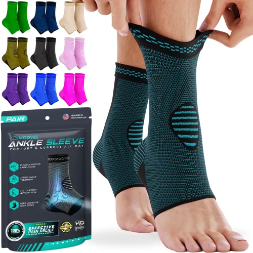 Image of Modvel Foot & Ankle Brace Socks for Sprained Ankle Compression Sleeve - Foot Support for Women & Men - Tendonitis & Arthritis Ankle Brace Sports Running, Torn Ligaments & Women Stabilizing Ankle Wrap