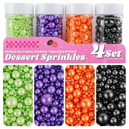 Halloween Sprinkles, 11.3oz Black Orange Purple Green Pearl Sprinkles
