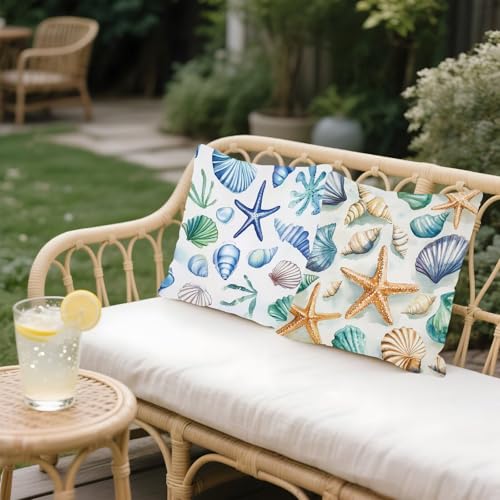 Coussins canapé extérieur imperméable 35x35 déco mer lin - 5