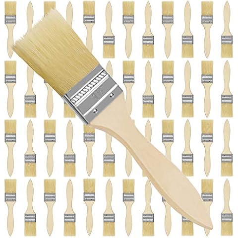 Kurtzy 48 Pack Wooden Paint Brush Set Cover