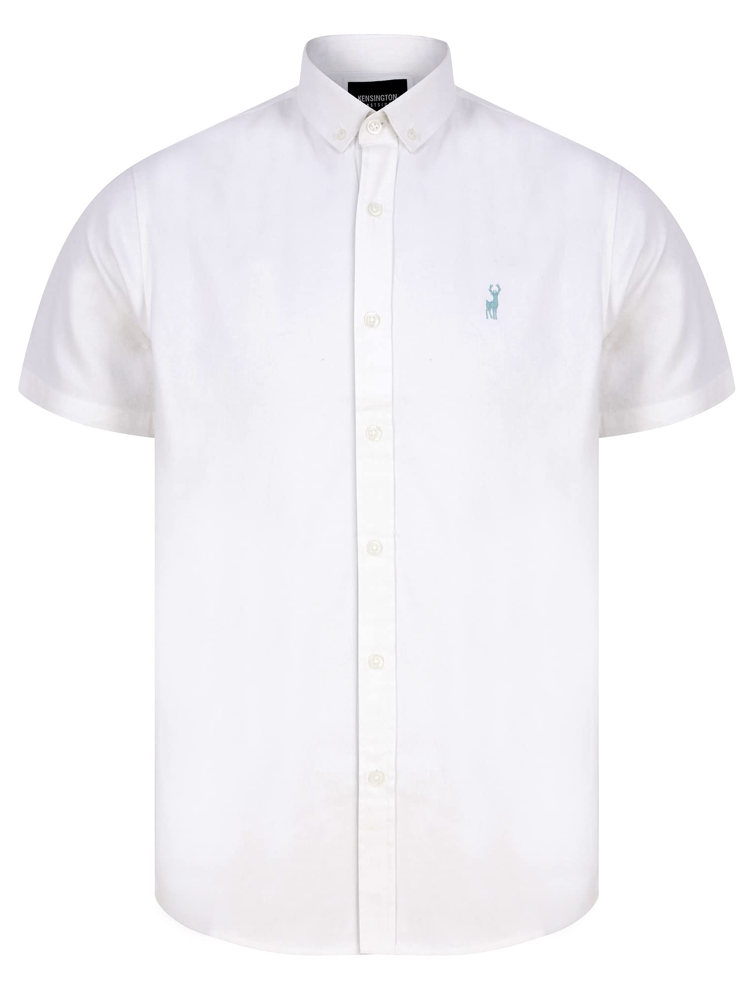 Kensington Eastside Men's Buster Short Sleeve Cotton Twill Shirt Bright White