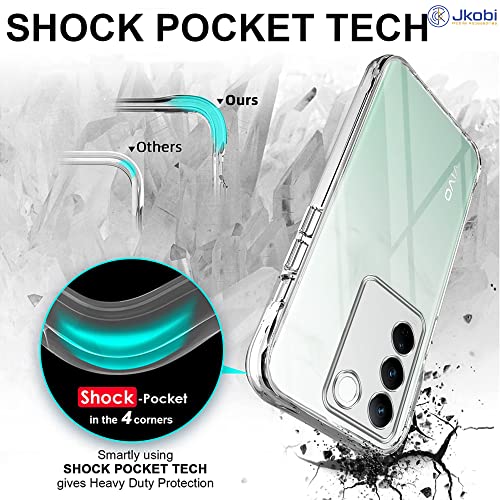Image of Jkobi Back Cover for Vivo V27 | Vivo V27 Pro (Silicone Clear Shockproof Case with Camera Protection | Soft and Flexible | Transparent)