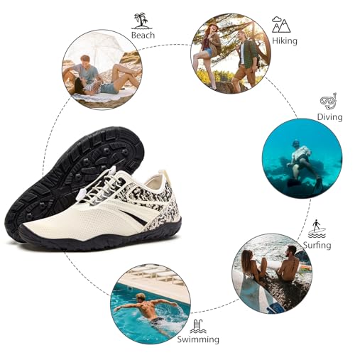 Image of WateLves Water Shoes Mens Womens Barefoot Beach Swim Shoes Quick-Dry Aqua Socks Pool Shoes for Surf Yoga Water Aerobics