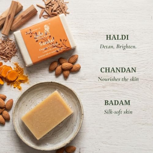 Image of Rustic Art Sandal Soap (100 g (Pack of 2)) | Skin Brightening, Tan Removal | Organic, Natural