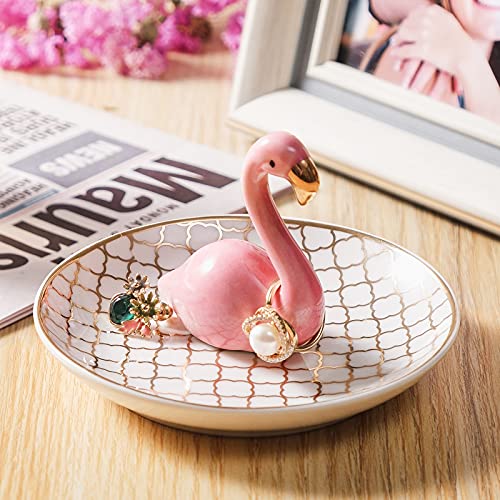 Image of PUDDING CABIN Flamingo Gifts for Women Ring Holder for Jewelry, Pink Decor Flamingo Gift for Women Girls Friend Her Mom Mothers Day Birthday Christmas Thanksgiving Valentines
