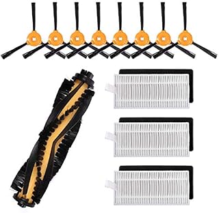 KEEPOW Replacement Parts Kit for Ecovacs Deebot N79S N79 Robot Vacuum Cleaner, Main Brush HEPA Filter Side Brush Accessory for Eufy RoboVac 11 Cecotec Conga Excellence 990, Pack of 12