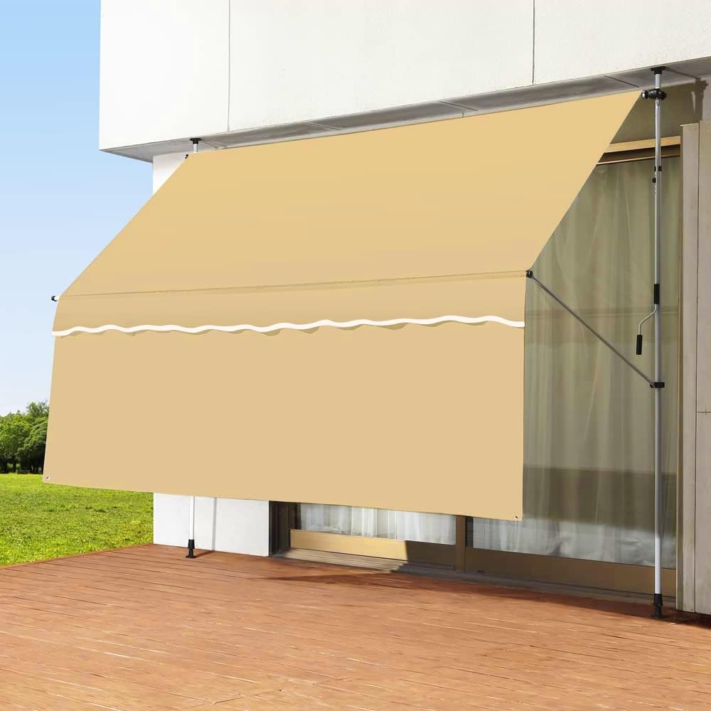 markise beige 3m MAAOBR Klemmmarkise, UV-beständig, Höhenverstellbare mit Handkurbel, Markise Balkon ohne Bohren, für Balkon, Terrasse, Garten(White bracket+Beige,3m/118in) Hard Rock Cafe, Camps V2A Jr Hydrospex bungee:Clear/Emerald