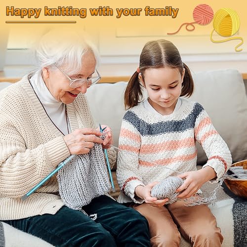 Coopay Long Lightweight Knitting Needles Set for Arthritis Hands - 35cm UK Size, Funky Colored Metal, 14 Pairs of Aluminum - Complete Set - Image 6