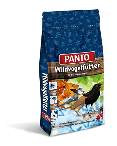 PANTO Wildvogelfutter Power Mix – 20 kg Vogelfutter für Futterhäuschen, Streufutter für Vögel mit Sonnenblumenkernen, Erdnüssen, Rosinen, Getreideflocken