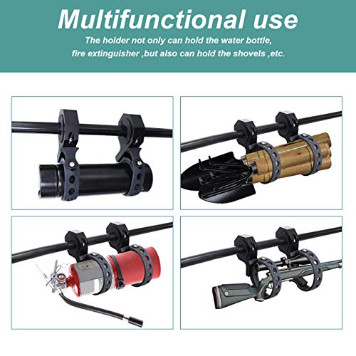 AUFER Universal Multifunctional Vehicle Mount Roll Bar Gun Rack Holder Water Drink Cup Holder Fit For Jeep Wrangler UTV Polaris RZR Ranger Can-Am Kawasaki roll bar tool mount