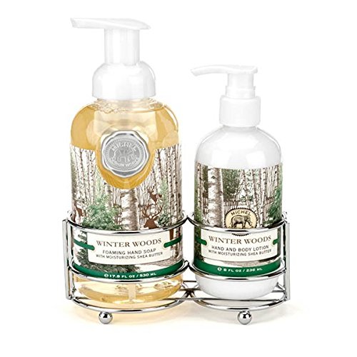 Michel Design Works Scented Foaming Hand Soap and Lotion Caddy Gift Set, Winter Woods