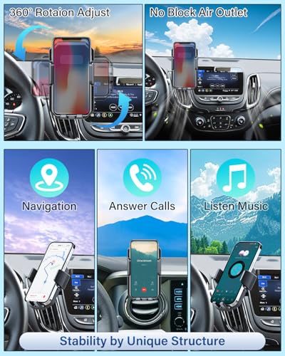 Image of PZK Car Phone Mount for Honda CRV CR-V 2017 2018 2019-2020 2021 2022 Accessories 5th Gen CRV Custom Air Vent Phone Holder Auto Lock Hands Free 360 Rotation Cell Phone Automobile Cradles