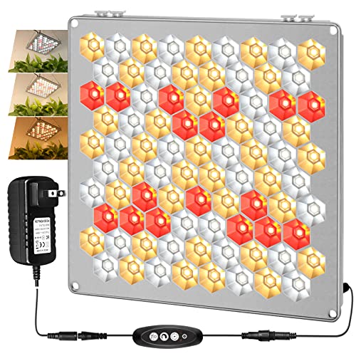 LED Grow Lights with Auto On & Off Timer, Sunlike Grow Lights Panel Growing Lamps for Greenhouse Shelves Hydroponics Succulent, 4 Dimmable Levels