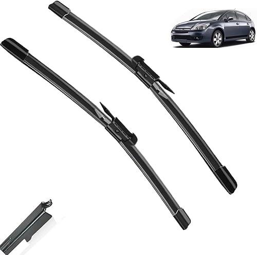 Limpiaparabrisas delantero compatible con Citroen C4 2004-2010, parabrisas de 28 pulgadas + 24 pulgadas, 2004 2005 2006 2007 2008 2009 2010