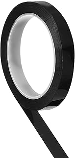sourcing map Cintas de pizarra blanca, 1.5 cm x 72 yardas, cinta fina de borrado en seco, líneas de gráfico de rayas para aula, oficina, manualidades, color negro