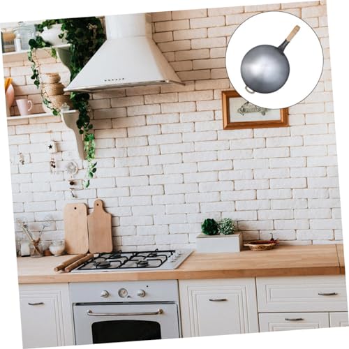 Olla multifuncional de hierro con mango de madera antiadherente miniatura 4