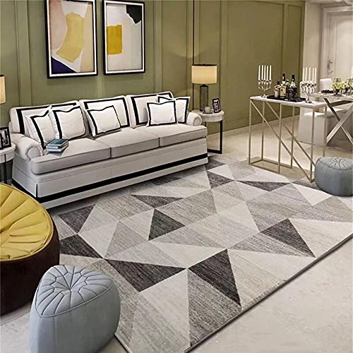 Tapis chambre géométrie graphique 160X200 | Moquette à poils ras triangle moderne - 2
