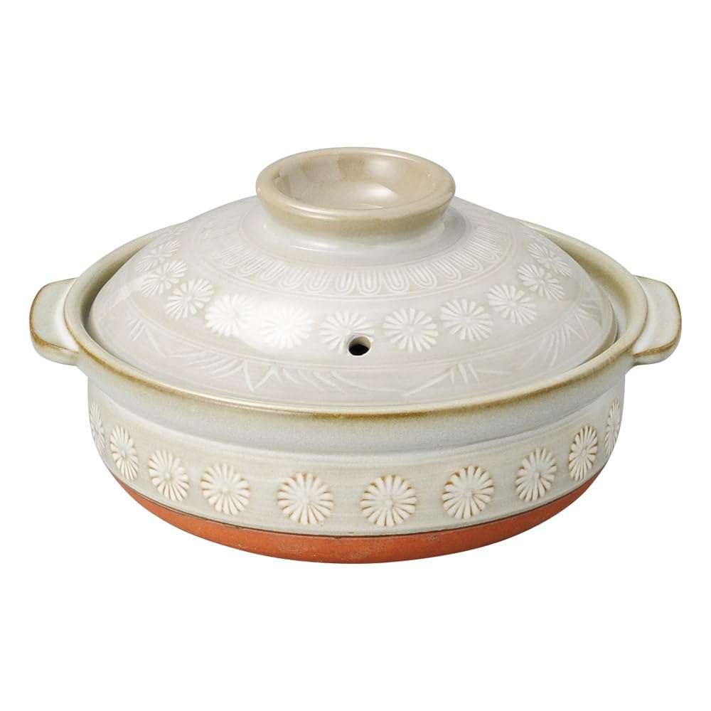 Amazon｜銀峯花三島 6号鍋 | 土鍋 [ 20.8 x 18.6 x 11cm 950g ]｜土鍋