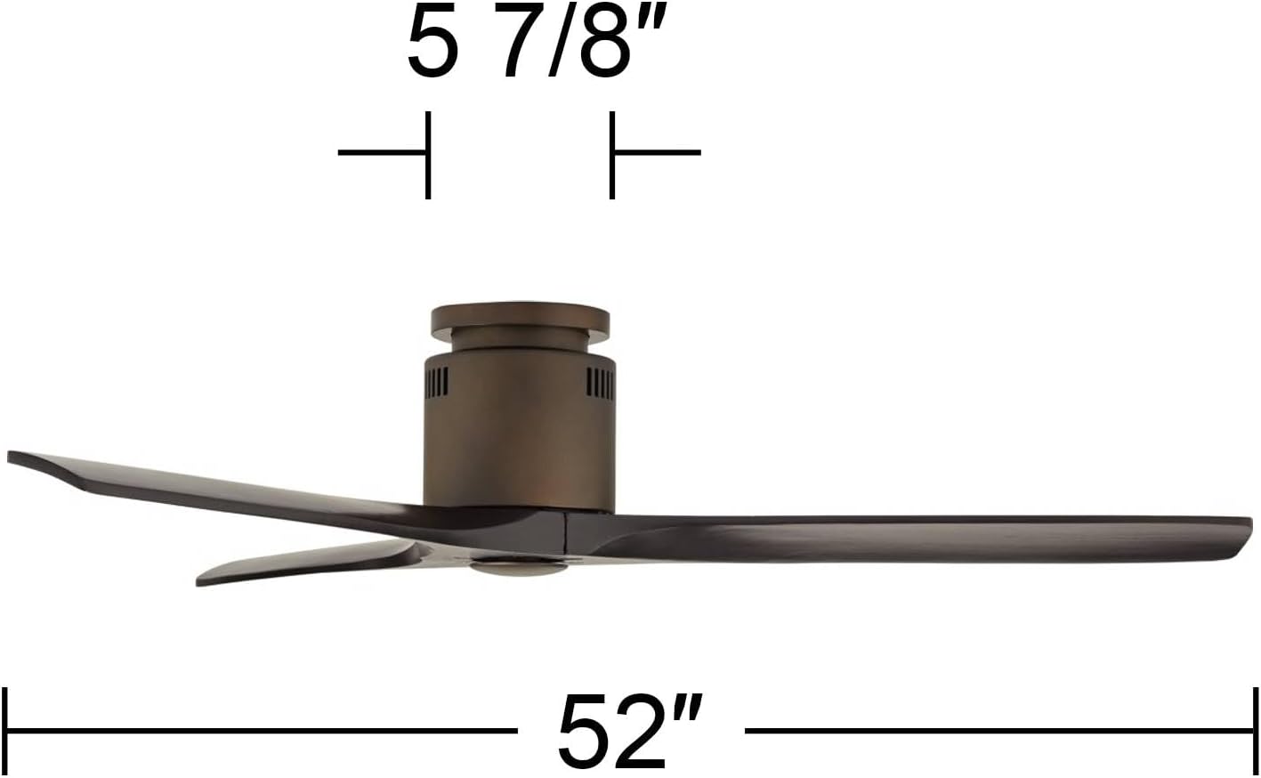 Casa Vieja 52" Windspun Rustic Farmhouse 3 Blade Indoor Hugger Ceiling Fan with Remote Control Oil Rubbed Bronze Matte Black Wood for Living Kitchen House Bedroom Family Dining Room Office