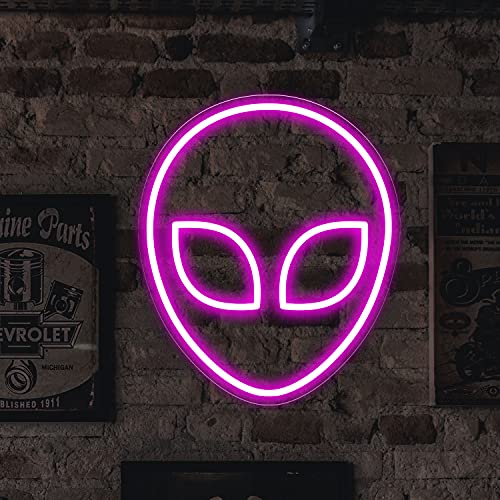 Luminaire néon LED Alien pour illuminer un mur de restaurant intérieur fuchsia 95cm