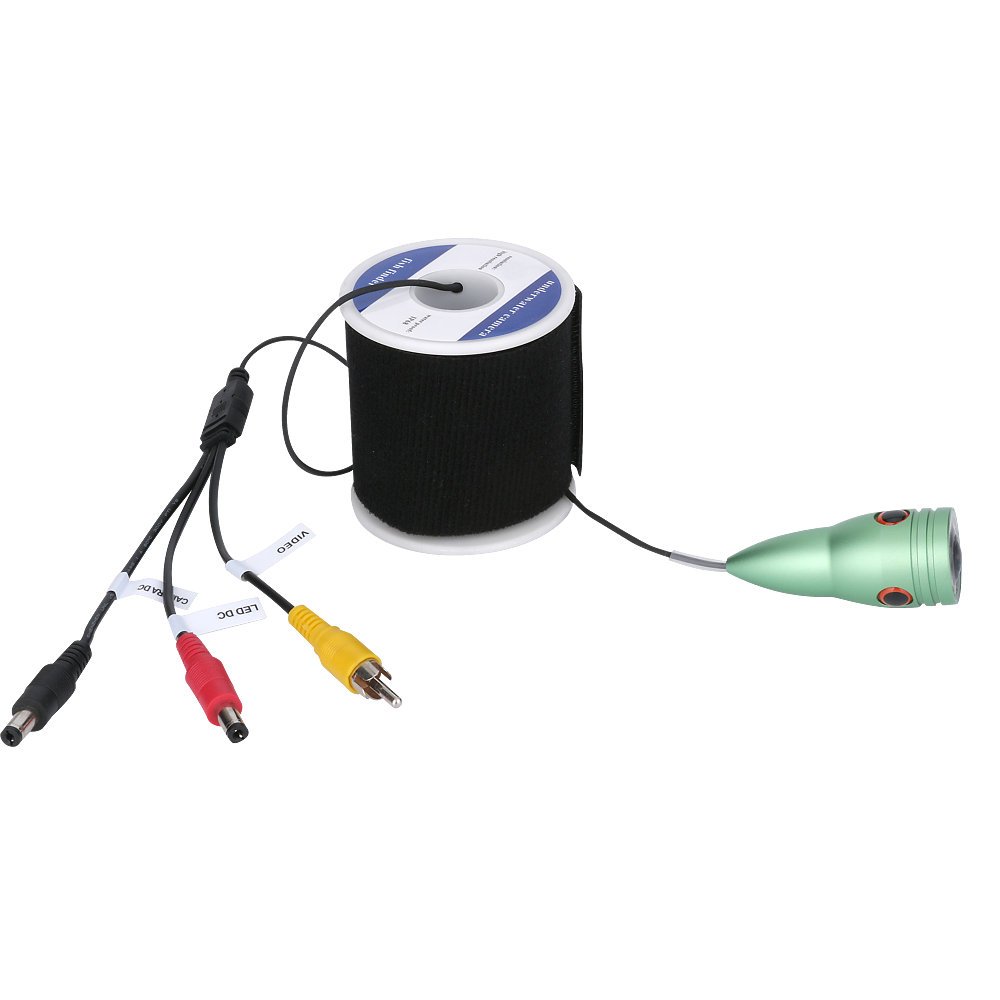 Podwodna kamera wędkarska 15/20/3. 0M 1000TVL. Fish Fisher Underwater Ice Fishing Camera 7" LCD Monitor 6 SZTUK biały PROWADZONY Kamera do łowienia(White LEDs 20M Cable)