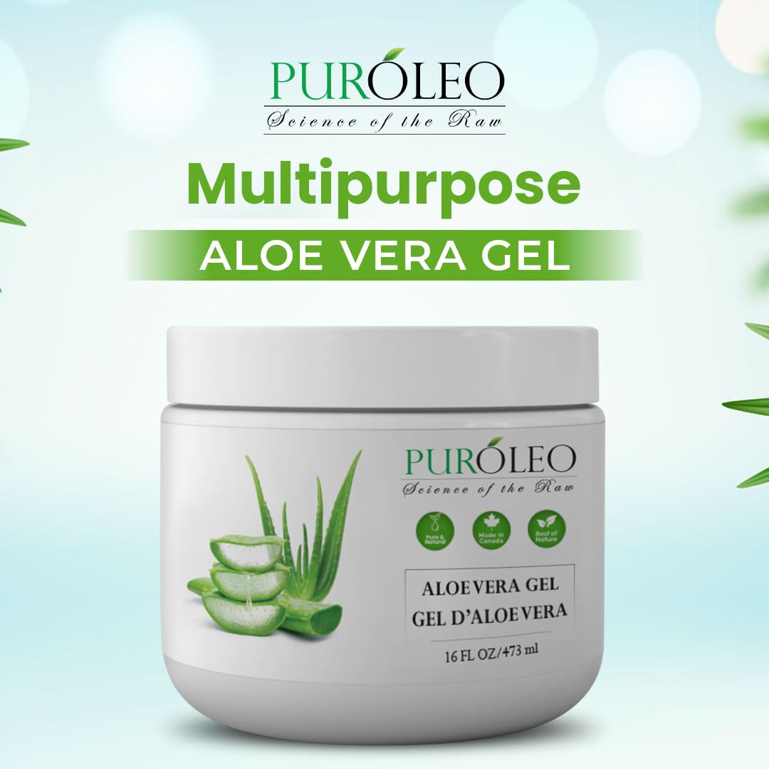 PUROLEO Gel  l'aloe vera 473 ml (fabriqu au Canada) pour le visage et les