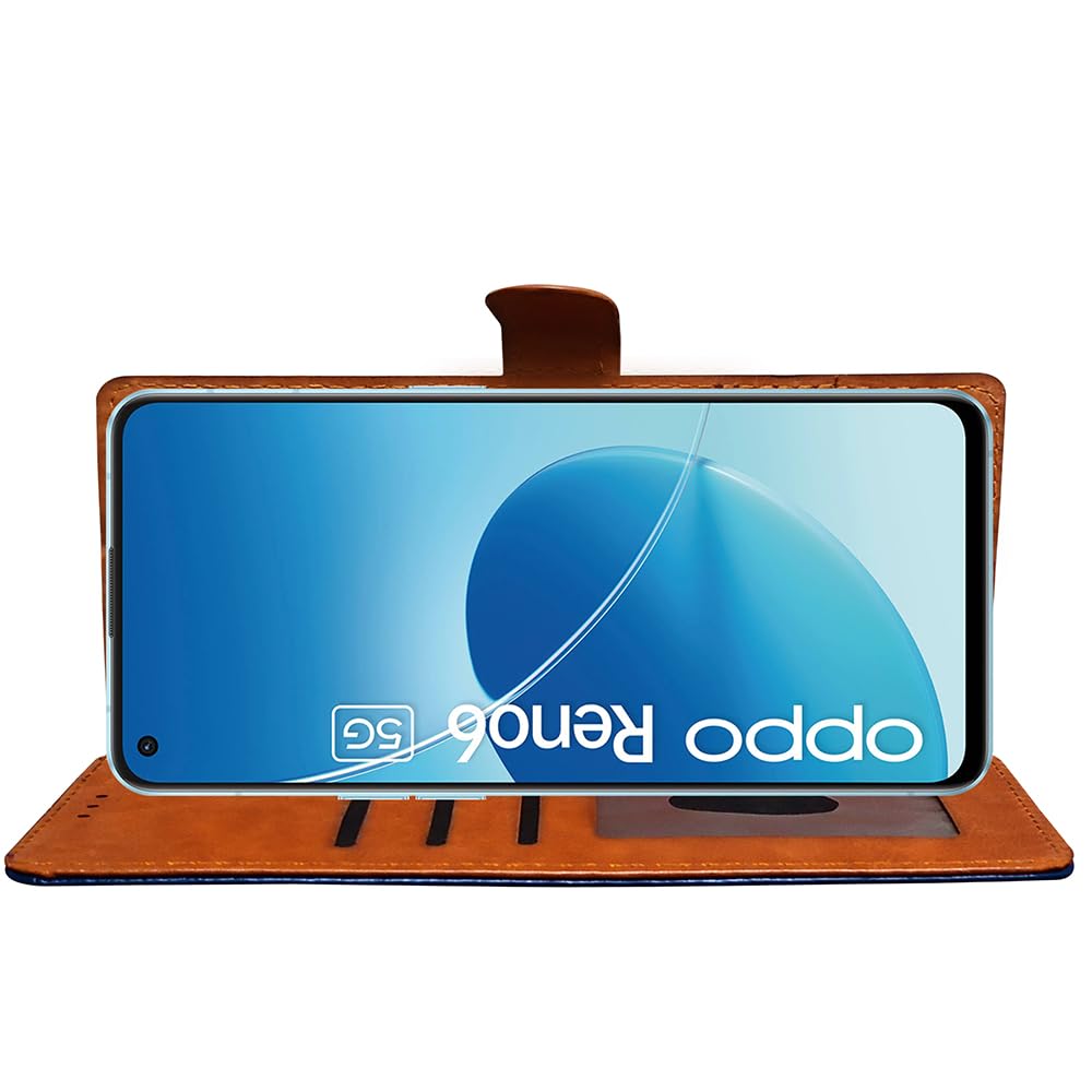Oppo Reno6 5G Flip Cover - Premium Leather -5
