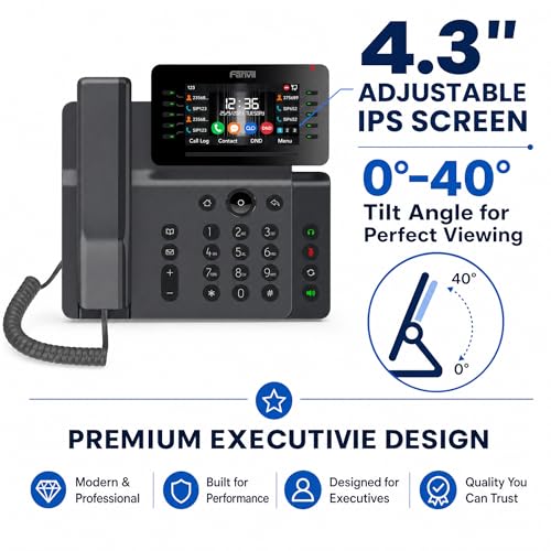 Teléfono IP Fanvil V65 Pantalla IPS 4.3" 20 Líneas SIP miniatura 3