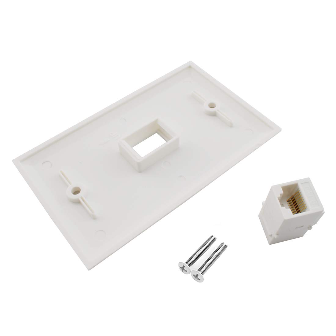 Piastra Da Parete Ethernet Cat6 – 2 Porte RJ45 Femmina-femmina Keystone, Con Giunzione
