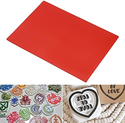 Blingbin Rubber Stamp Sheet A4 Size Laser Carving Machine DIY Craft Engraving Red(1Pcs)