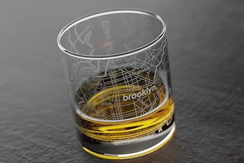 Vista 312 de Well Told Vaso grabado de Washington DC Map Rocks, vidrio de whisky antiguo (11 onzas, transparente), regalo para los amantes del whisky 147-Claro