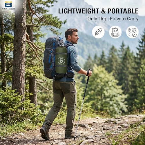 Image of Sleeping Bag for Camping & Travel | Regular Size Lightweight Sleeping Bag (1kg) | Comfortable, Easy to Carry & Store. Pack of 1 (Green)