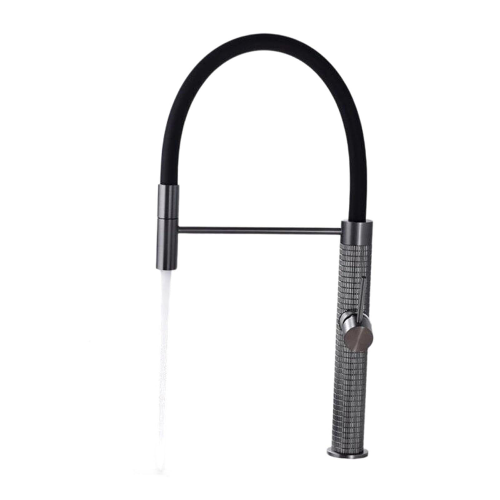 Fanjubei Bullet Ash All-Copper Kitchen Rotating Hot And Cold Pull-Out Faucet, Gun Ash