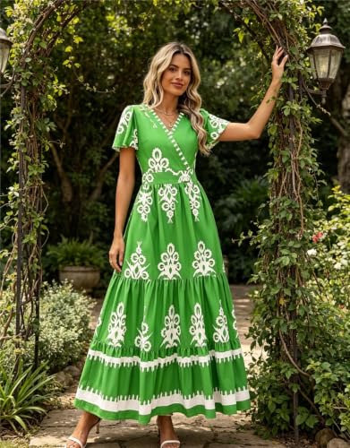 Robe maxi boho à fleurs légère pour rester fraîche en vacances