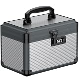 Uniclife Cassetta di Sicurezza per Medicinali, 24 x 15,2 x 16,5 cm, Cassetta Portatile per Medicinali Serratura a Combinazione & Maniglia, Cassetta Deposito Metallica Bloccabile, Cassaforte Medicinali