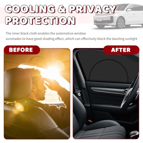 4PCS Front/Rear Car Window Shades for Side Window with Zipper,Breathable Mesh Car Windows Screens for Camping & Privacy Protection & Sun Protection,Upgraded Cars Shades for Side Windows by wedfish - Used condition - Image 3