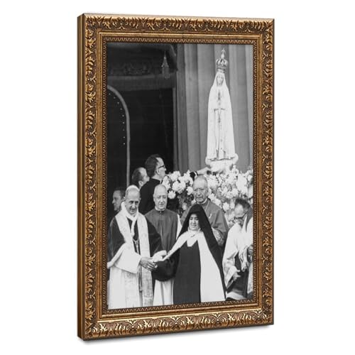 Pape Paul VI avec sœur Lucia tableau pour mur de bureau zen