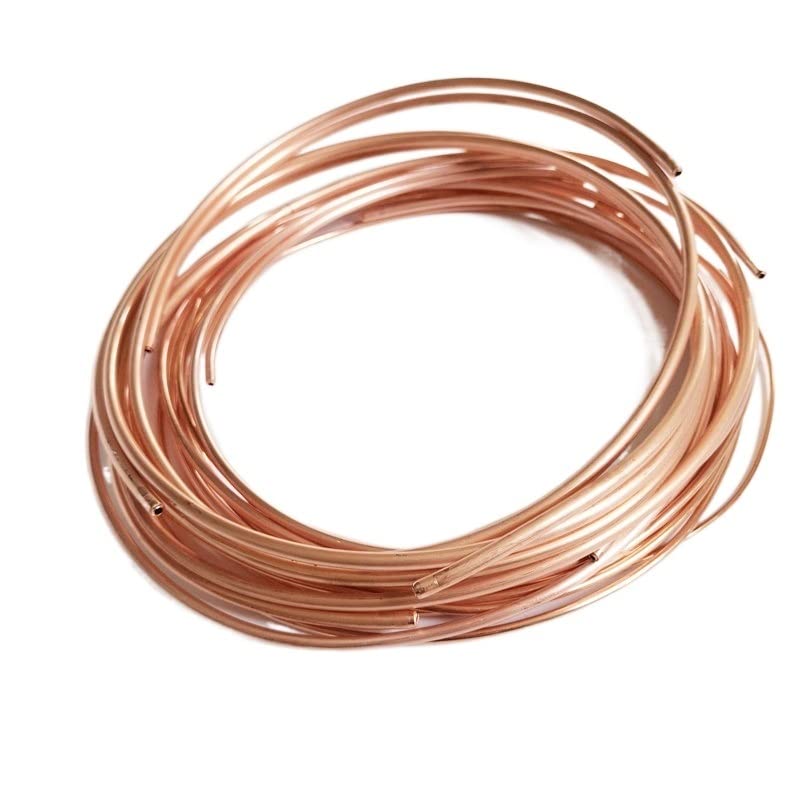 flexibles Kupfer-Mikrobohrungsrohr, T2 weiches Spulenrohr aus rotem Kupfer, 99,9% Reinheit, 2–5 mm Außendurchmesser, 10 m for AC-Kühlung und DIY-Bewässerung(Od 4 X T 0.5)