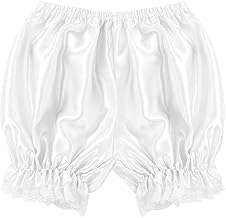 lijun Bloomers di seta imitazione delle donne Ruffles Mutandine di pizzo Mutandine di zucca vittoriane Pantaloncini di zucca tinta unita Vestito da ballo con gonna divisa